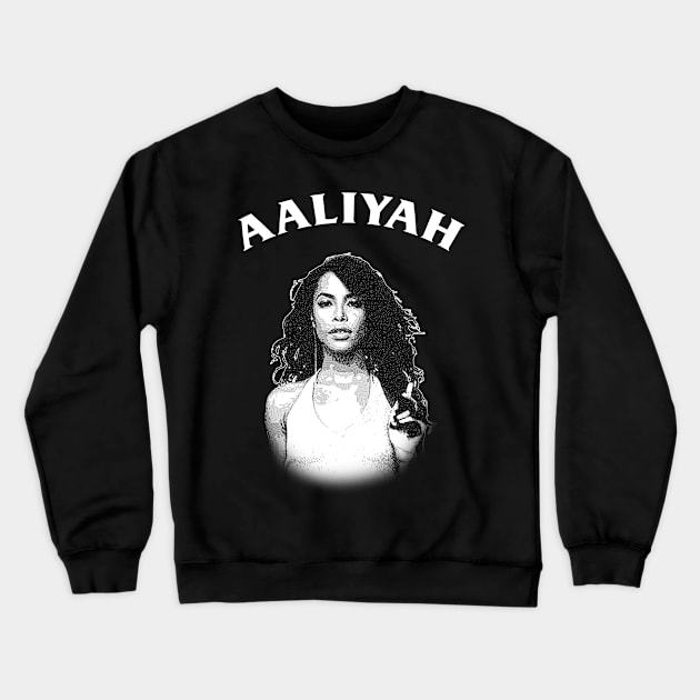 Aaliyah - Engraving Style Crewneck Sweatshirt by Parody Merch